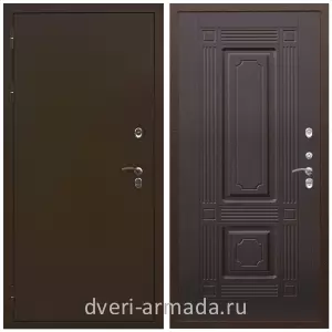 Входные двери толщиной 1.2 мм, Дверь входная стальная уличная в частный дом Армада Термо Молоток коричневый/ МДФ 6 мм ФЛ-2 Венге теплая с 3 петлями