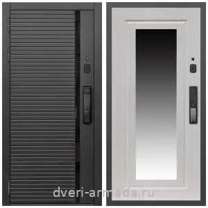 Входные двери с двумя петлями, Умная входная смарт-дверь Армада Каскад BLACK МДФ 10 мм Kaadas K9 / МДФ 16 мм ФЛЗ-120 Дуб белёный