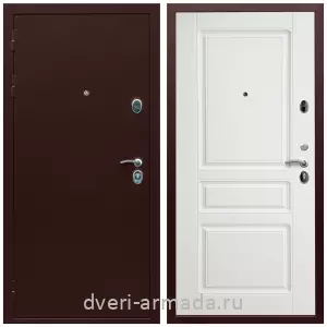 Входные металлические двери в Московской области, Дверь входная Армада Люкс Антик медь / МДФ 16 мм ФЛ-243 Белый матовый