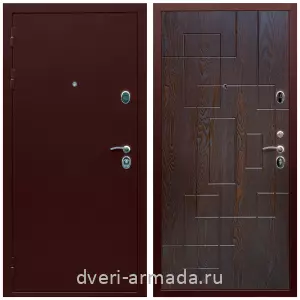 Антивандальные для квартир, Дверь входная Армада Люкс ТАнтик медь / МДФ 16 мм ФЛ-57 Дуб шоколад