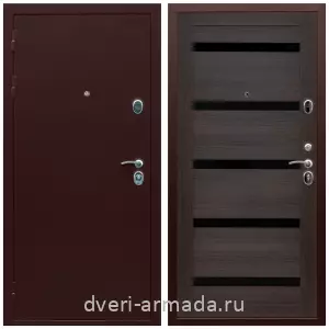 Входные металлические двери в Московской области, Дверь входная Армада Люкс Антик медь / МДФ 16 мм СБ-14 Эковенге стекло черное