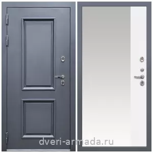 Большие входные двери, Дверь входная уличная в дом Армада Корса / МДФ 16 мм ФЛЗ-Панорама-1, Белый матовый