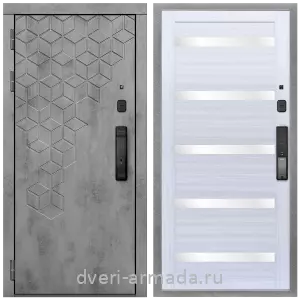 Входные металлические двери в Московской области, Дверь входная Армада Квадро МДФ 16 мм Kaadas K9 / МДФ 16 мм СБ-14 Сандал стекло белое