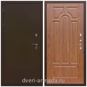 Тамбурные двери, Дверь наружная утепленная дачная Армада Термо Молоток коричневый/ МДФ 6 мм ФЛ-58 Морёная береза с шумоизоляцией