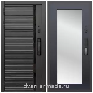 Входные двери с тремя петлями, Умная входная смарт-дверь Армада Каскад BLACK МДФ 10 мм Kaadas K9 / МДФ 16 мм ФЛЗ-Пастораль, Венге