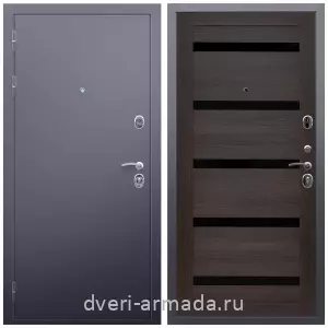 Дверь входная Армада Люкс Антик серебро / МДФ 16 мм СБ-14 Эковенге стекло черное