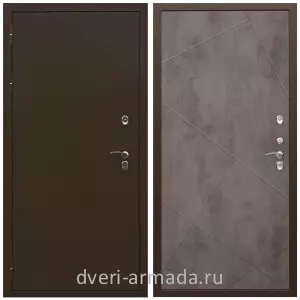 С терморазрывом, Дверь входная утепленная в частный дом Армада Термо Молоток коричневый/ МДФ 10 мм ФЛ-291 Бетон темный морозостойкая