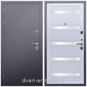 Входные двери лофт, Дверь входная Армада Люкс Антик серебро / МДФ 16 мм СБ-14 Сандал стекло белое