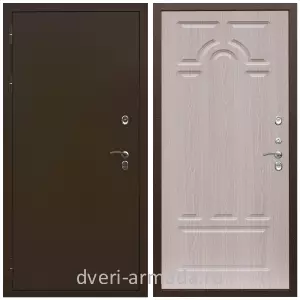 Входные двери толщиной 1.2 мм, Дверь входная уличная в частный дом Армада Термо Молоток коричневый/ МДФ 6 мм ФЛ-58 Дуб белёный с терморазрывом морозостойкая