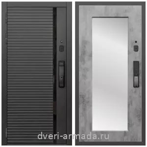 Левые входные двери, Умная входная смарт-дверь Армада Каскад BLACK МДФ 10 мм Kaadas K9 / МДФ 16 мм ФЛЗ-Пастораль, Бетон темный