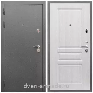 Входные двери с тремя петлями, Дверь входная Армада Оптима Антик серебро / МДФ 16 мм ФЛ-243 Дуб белёный