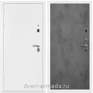 Входные двери с тремя петлями, Дверь входная Армада Оптима Белая шагрень / МДФ 10 мм ФЛ-291 Бетон темный