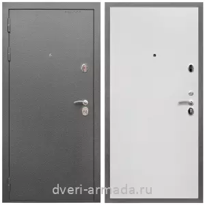 Левые входные двери, Дверь входная Армада Оптима Антик серебро / МДФ 10 мм Гладкая Белый матовый