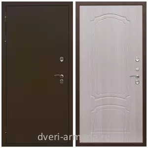Входные двери толщиной 1.2 мм, Дверь входная уличная для загородного дома Армада Термо Молоток коричневый/ МДФ 6 мм ФЛ-140 Дуб белёный морозостойкая