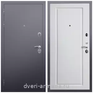 Левые входные двери, Дверь входная Армада Люкс Антик серебро / МДФ 16 мм ФЛ-119 Белый матовый