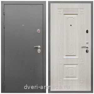 Входные двери толщиной 1.5 мм, Дверь входная Армада Оптима Антик серебро / МДФ 6 мм ФЛ-2 Дуб белёный