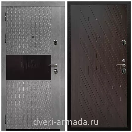 Дверь входная Армада Престиж Черная шагрень МДФ 16 мм Штукатурка графит / МДФ 16 мм ФЛ-86 Венге структурный